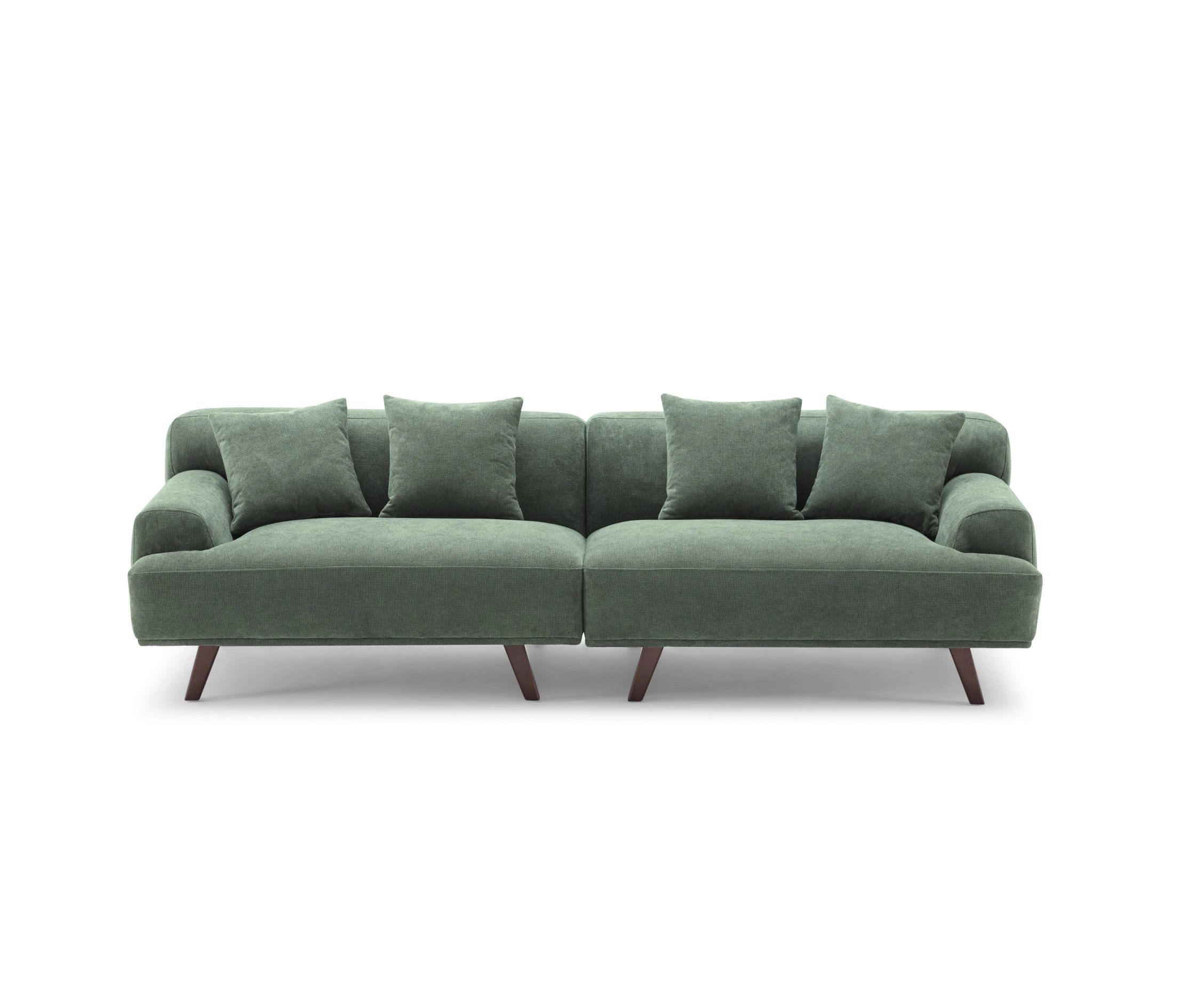 MAX Green Fabric Upholstery Sofa/Plywood Frame/Wood Legs/Armchair/Three Seater/Four Seater