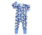 Bonds Baby Zip Wondersuit - Blue/White