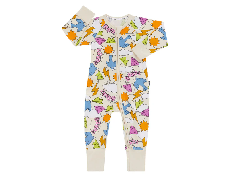 Bonds Baby Zip Wondersuit - Bonds Paper Sky