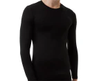 Underworks Men's Heat Bods Heat Retention Long Sleeve Thermal Baselayer - Black