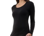 Underworks Women's Heat Bods Heat Retention Long Sleeve Thermal Baselayer - Black