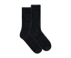 Underworks Women's Heat Bods Double Layer Chenille Socks - Charcoal