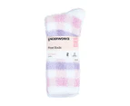 Underworks Women's Heat Bods Cosy Crew Bed Socks 2-Pack - Pink