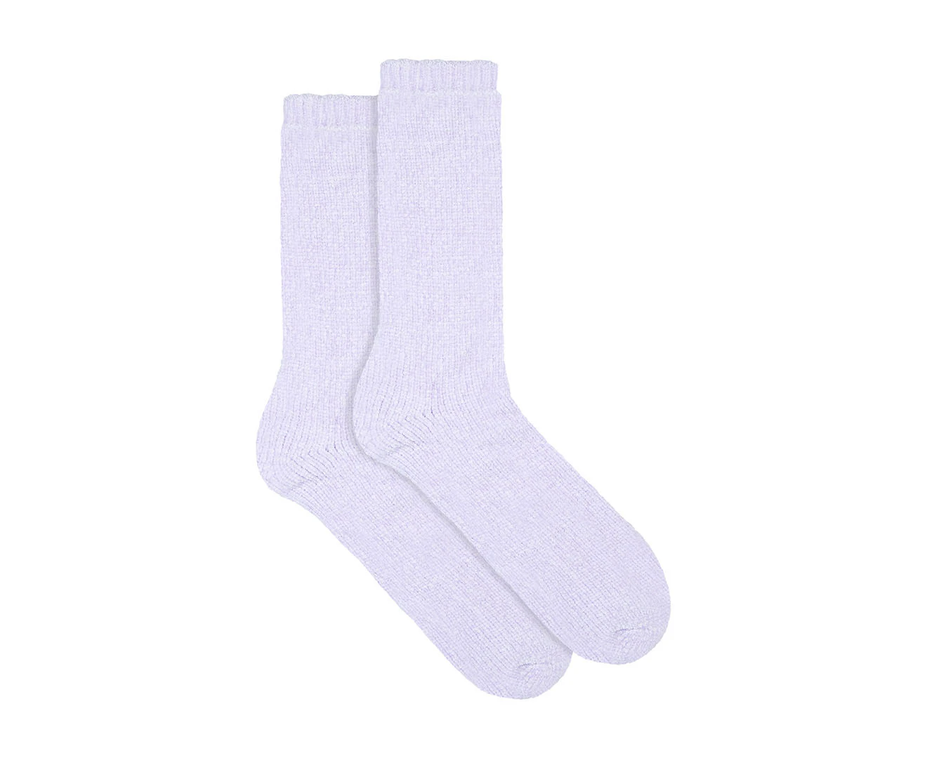 Underworks Women's Heat Bods Double Layer Chenille Socks - Lavender