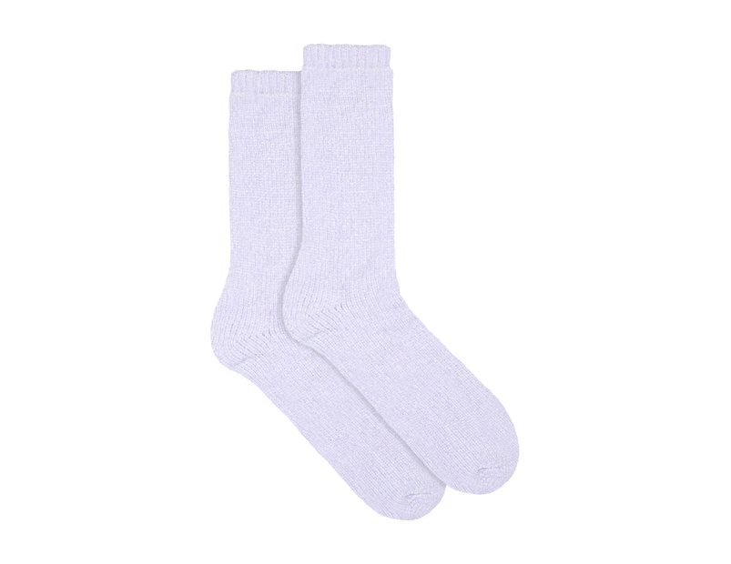 Underworks Women's Heat Bods Double Layer Chenille Socks - Lavender