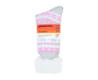 Underworks Women's Heat Bods Sherpa Thermal Insulated Crew Socks - Lavender Stripe