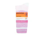 Underworks Women's Heat Bods Brushed Thermal Insulated Crew Socks - Pink Stripe