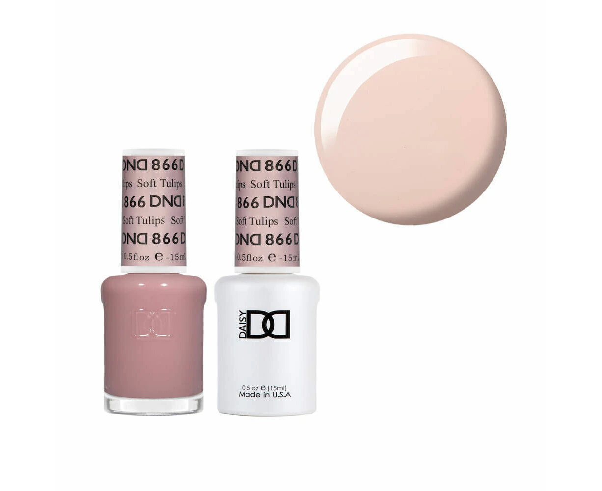 DND 866 Soft Tulips - DND Collection Nail Gel & Lacquer Polish Duo 15ml