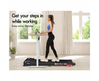 BLACK LORD Treadmill Electric Walking Pad Incline Shock Absorbers Gym Black w/ Smart Watch