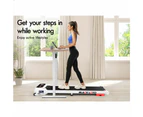 BLACK LORD Treadmill Electric Walking Pad Incline Shock Absorbers Gym White w/ Smart Watch