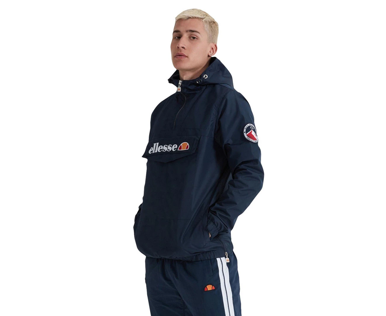 Ellesse Men's Mont 2 1/4 Zip Front Popover Jacket - Navy