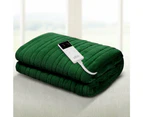 Giselle Electric Throw Rug Heated Blanket Fleece Green