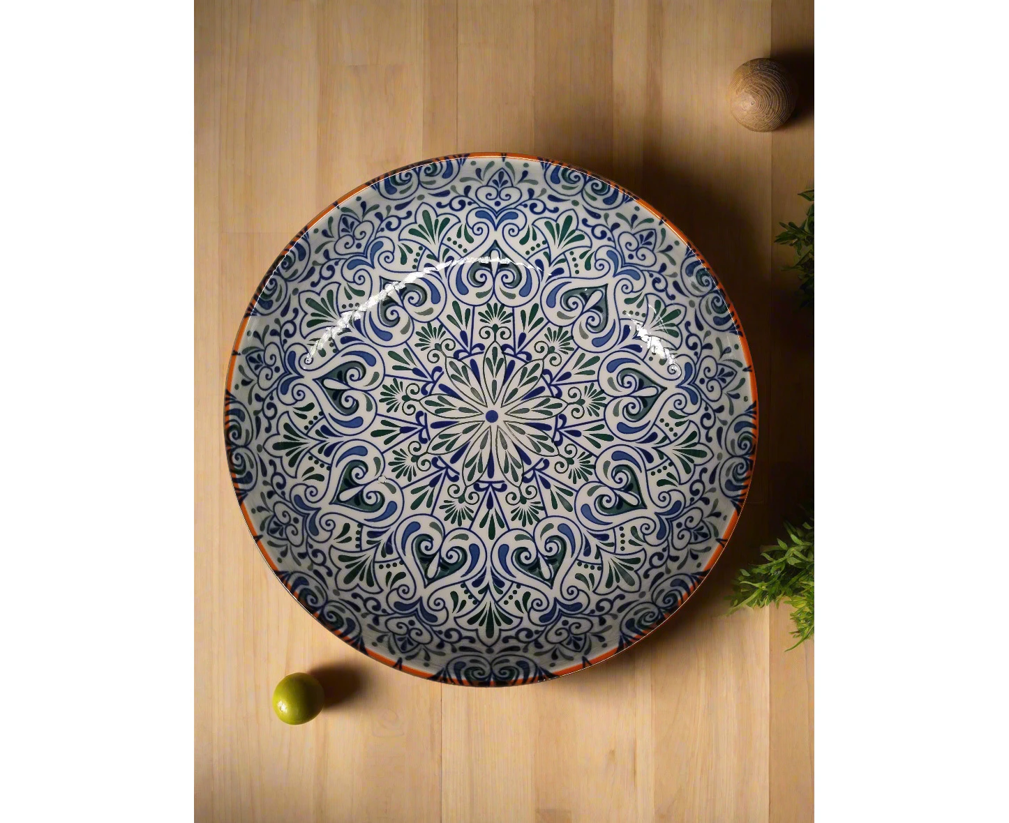 Moroccan Style Shallow Salad Bowl - 23 cm - H