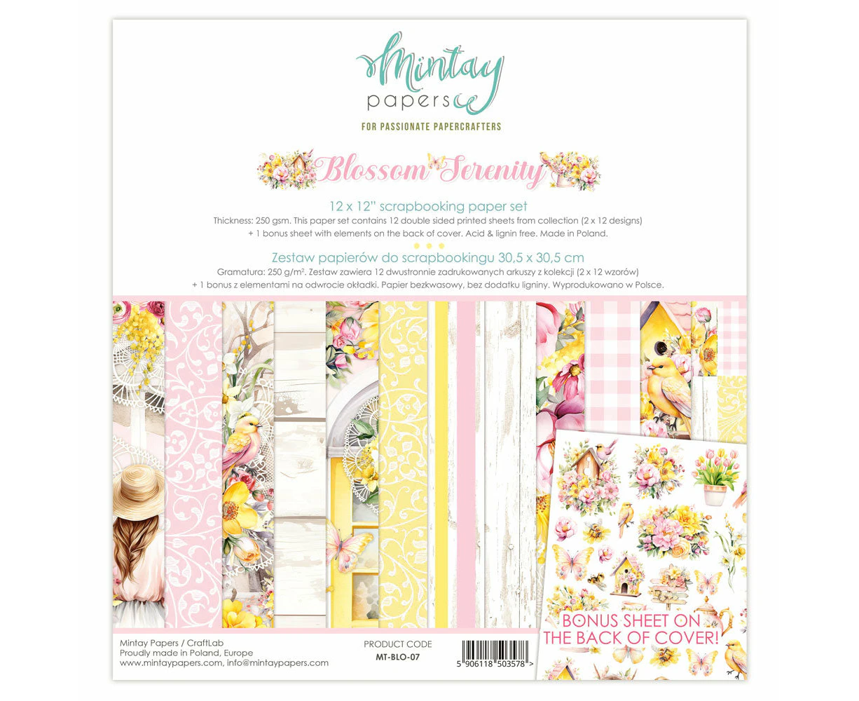 Mintay Scrapbook Paper Collection 12"x 12" - Blossom Serenity