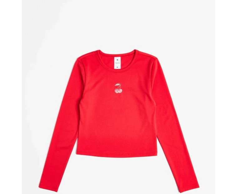 Target Embellished Long Sleeve Fitted Top