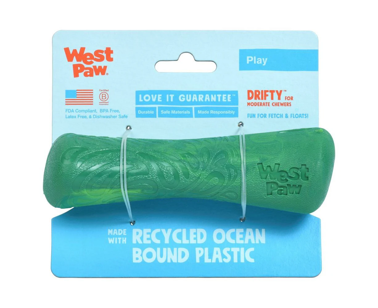 Seaflex Recycled Plastic Fetch Dog Drifty Toy (Emerald) - Small