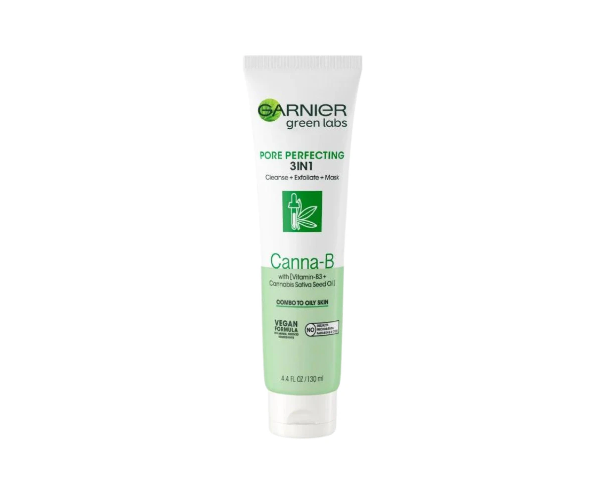 Garnier Green Labs Pore Perfecting 3in1 Canna-B Clay Cleanser 130mL