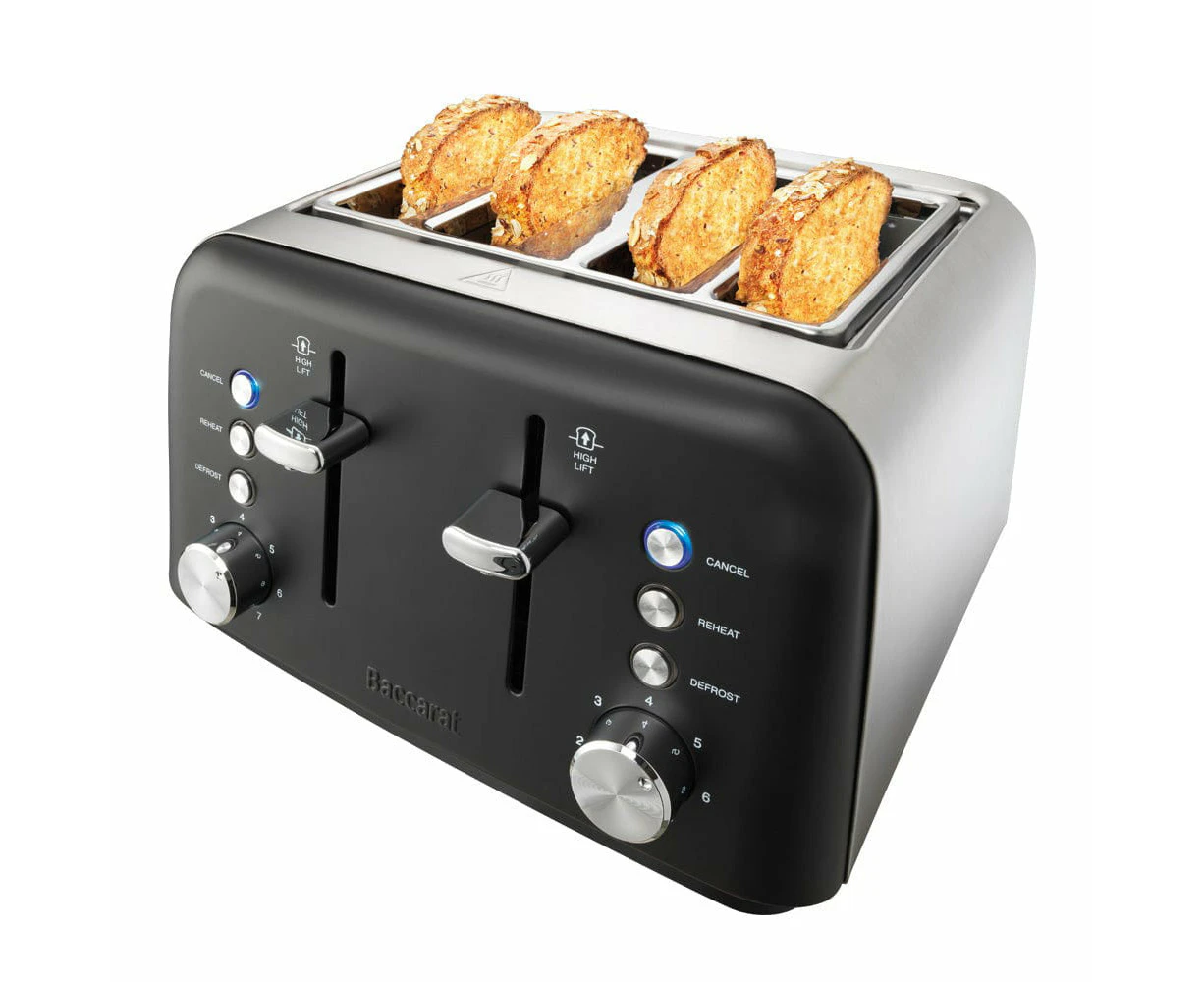 Baccarat The Toasty Slice 4 Slice Toaster 28.5X29.0X19.3cm Black