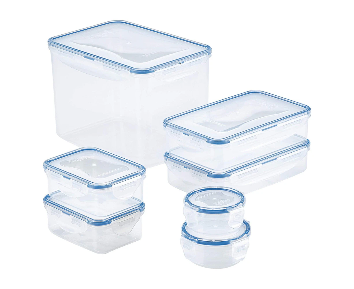 14pc Lock & Lock The Original Airtight Food Storage Rectangular Container Set