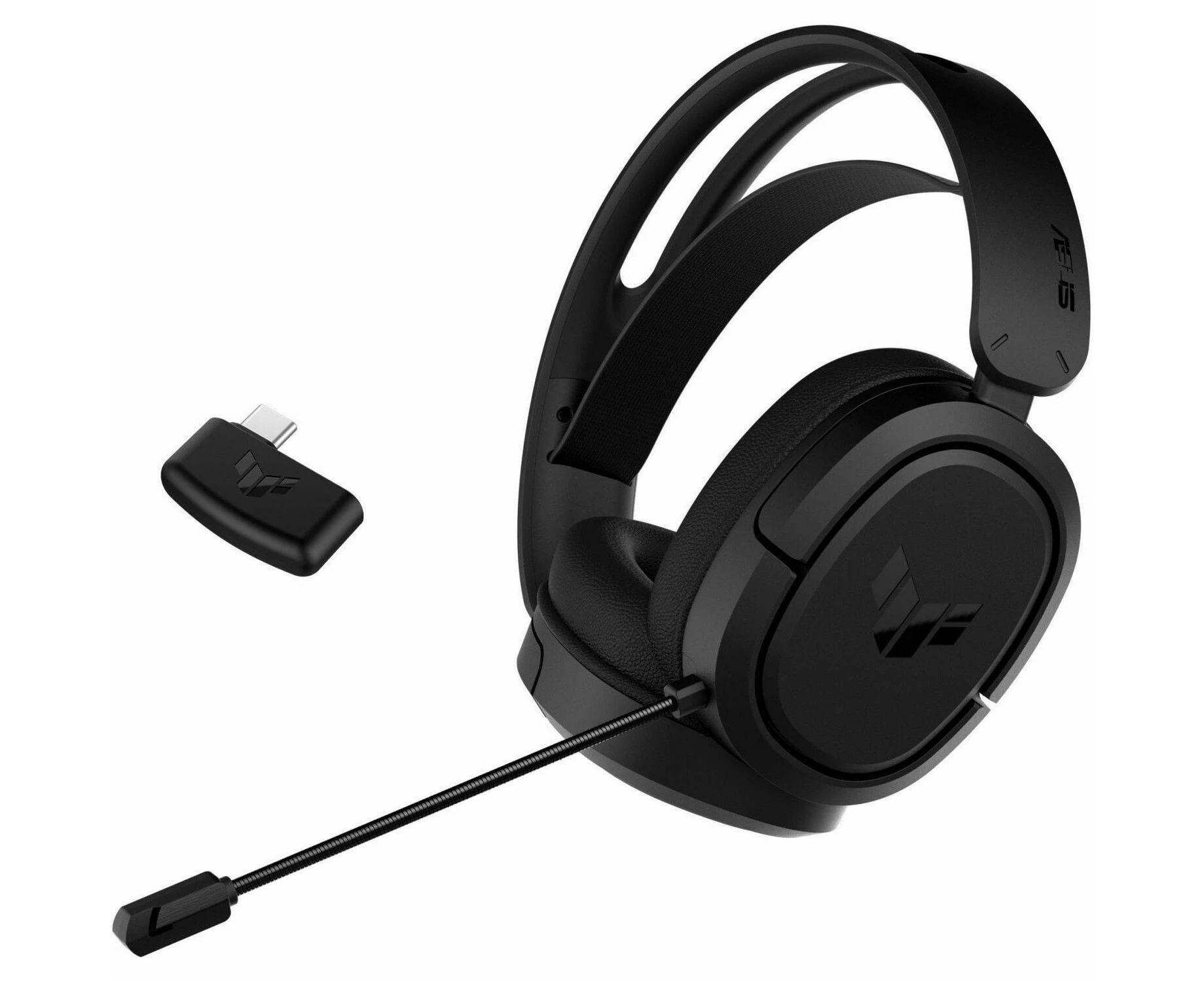 TUF Gaming H1 Wireless Over-the-head Stereo Gaming Headset - Black - Binaural - Circumaural - 2500 cm - RF - 60 Ohm - 20 Hz to 20 kHz - 100 cm Cable