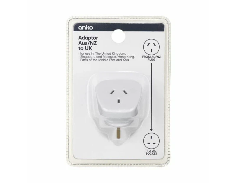 Adaptor, AU/NZ Plug to UK Socket, Triple Flat Pins - Anko