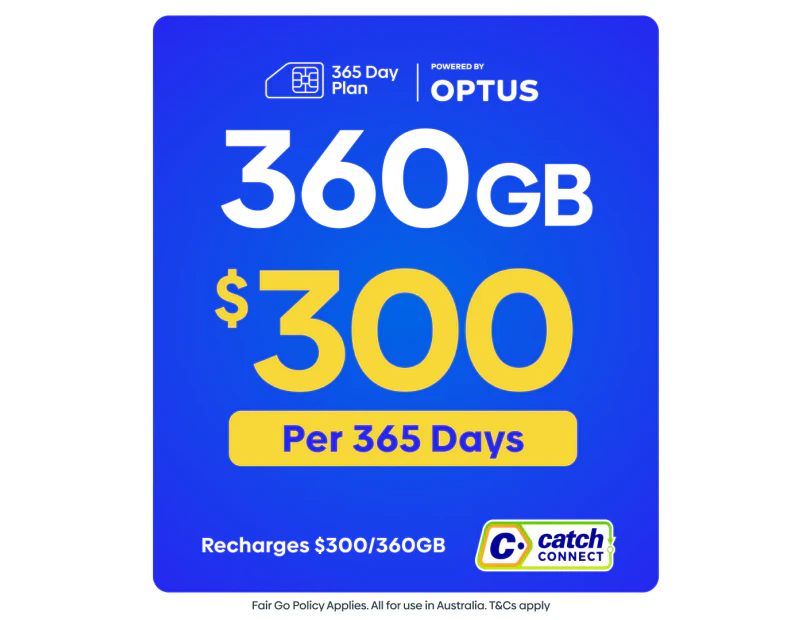 Catch Connect 365 Day Mobile Plan - 360GB