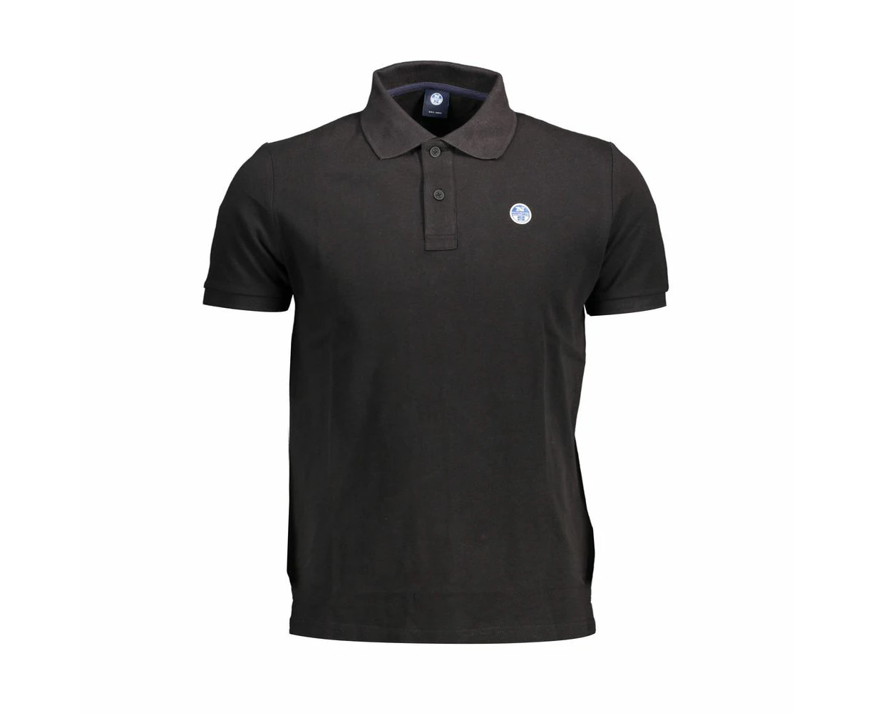 North Sails Black Cotton Men Polo Shirt