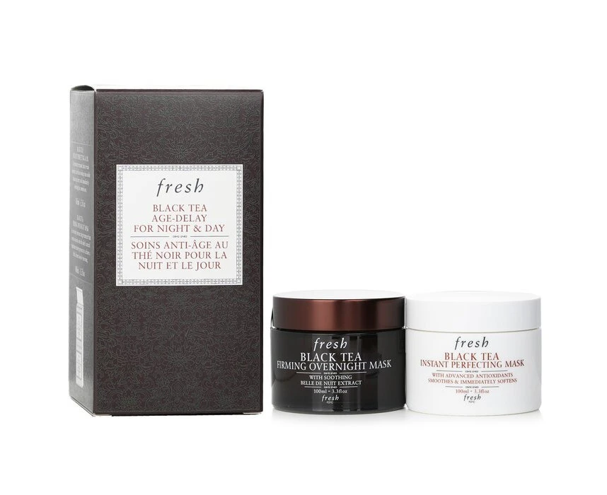 Fresh Black Tea AgeDelay For Night & Day Set: Black Tea Instant Perfecting Mask 100ml + Black Tea Firming Overnight Mask 100ml 2x100ml/3.3oz