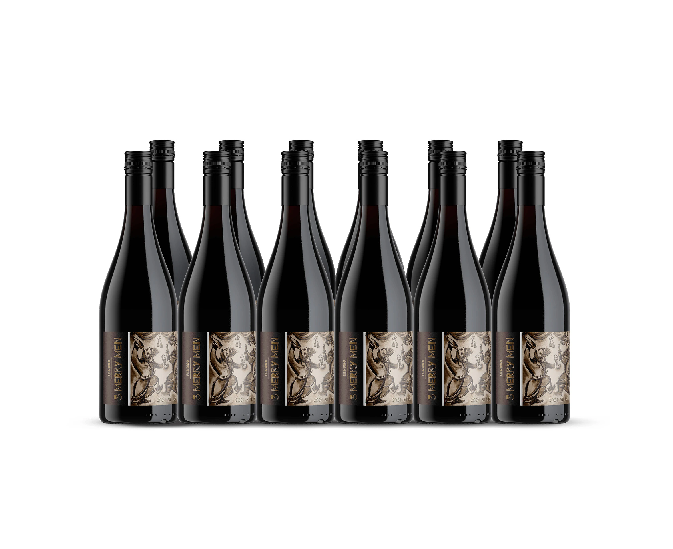 12 Bottles of 2024 3 Merry Men Shiraz 750ML