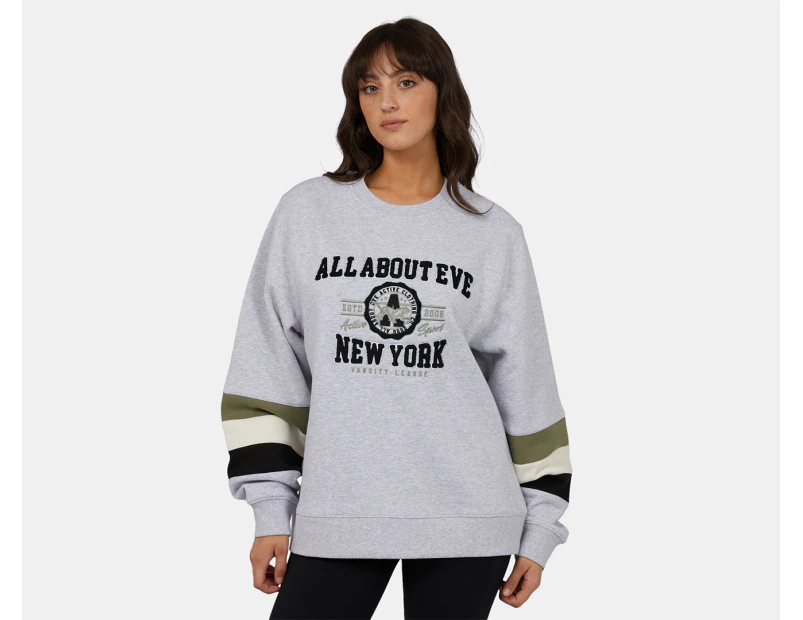 All About Eve Women's Ski Run Oversized Crew - Grey Marle