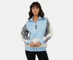 All About Eve Women's Ski Lodge 1/4 Zip Top - Light Blue