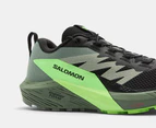 Salomon Men's Sense Rise 5 Trail Running Shoes - Black/Laurel Wreath/Green Gecko