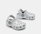 Crocs Toddler Classic Glitter Clogs - White Mystic