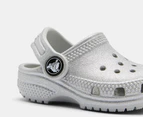 Crocs Toddler Classic Glitter Clogs - White Mystic