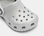 Crocs Toddler Classic Glitter Clogs - White Mystic