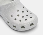 Crocs Kids' Classic Glitter Clogs - White Mystic