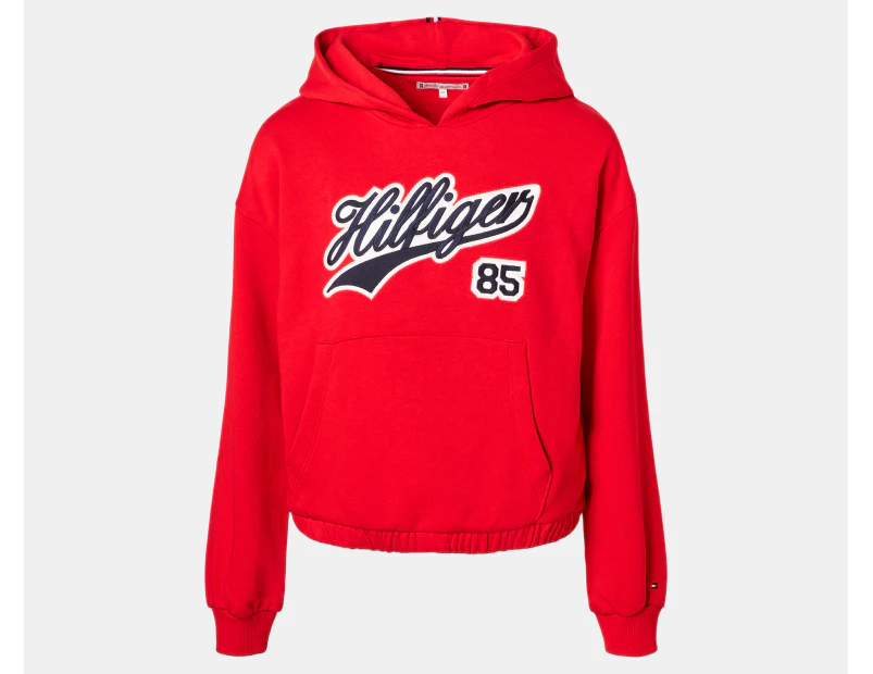 Tommy Hilfiger Youth Girls' Script Hoodie - Fierce Red