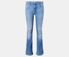 Calvin Klein Jeans Youth Girls' Flare Mr. Split Jeans - Visual Mid Blue