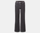 Calvin Klein Jeans Youth Girls' High Rise Wide Leg Jeans - Optic Washed Black