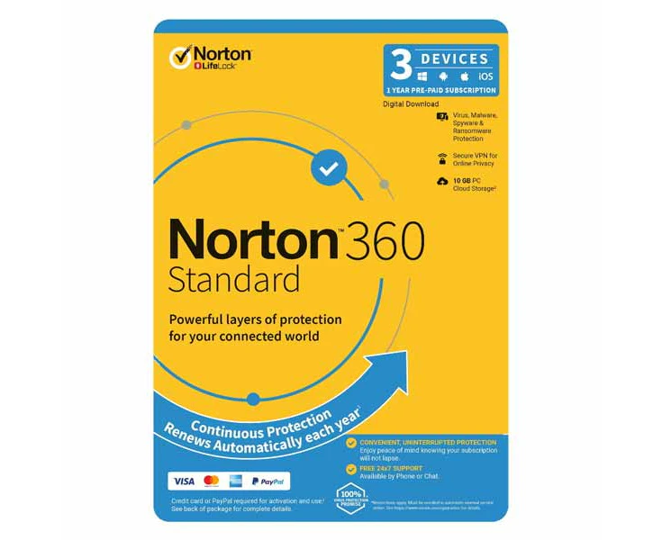 Nortonlifelock Norton 360 Standard 10GB AU 1-User, 3-Device, 12-Month