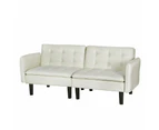 Artiss Sofa Bed 192CM Beige Faux Linen Fabric