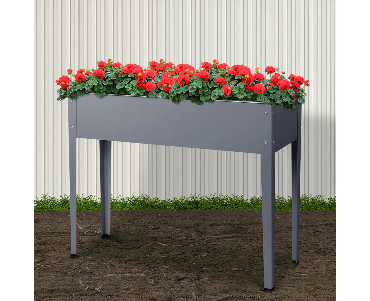 Raised Garden Bed 100x80x30cm Galvanized Elevated Planter Box Outdoor Indoor