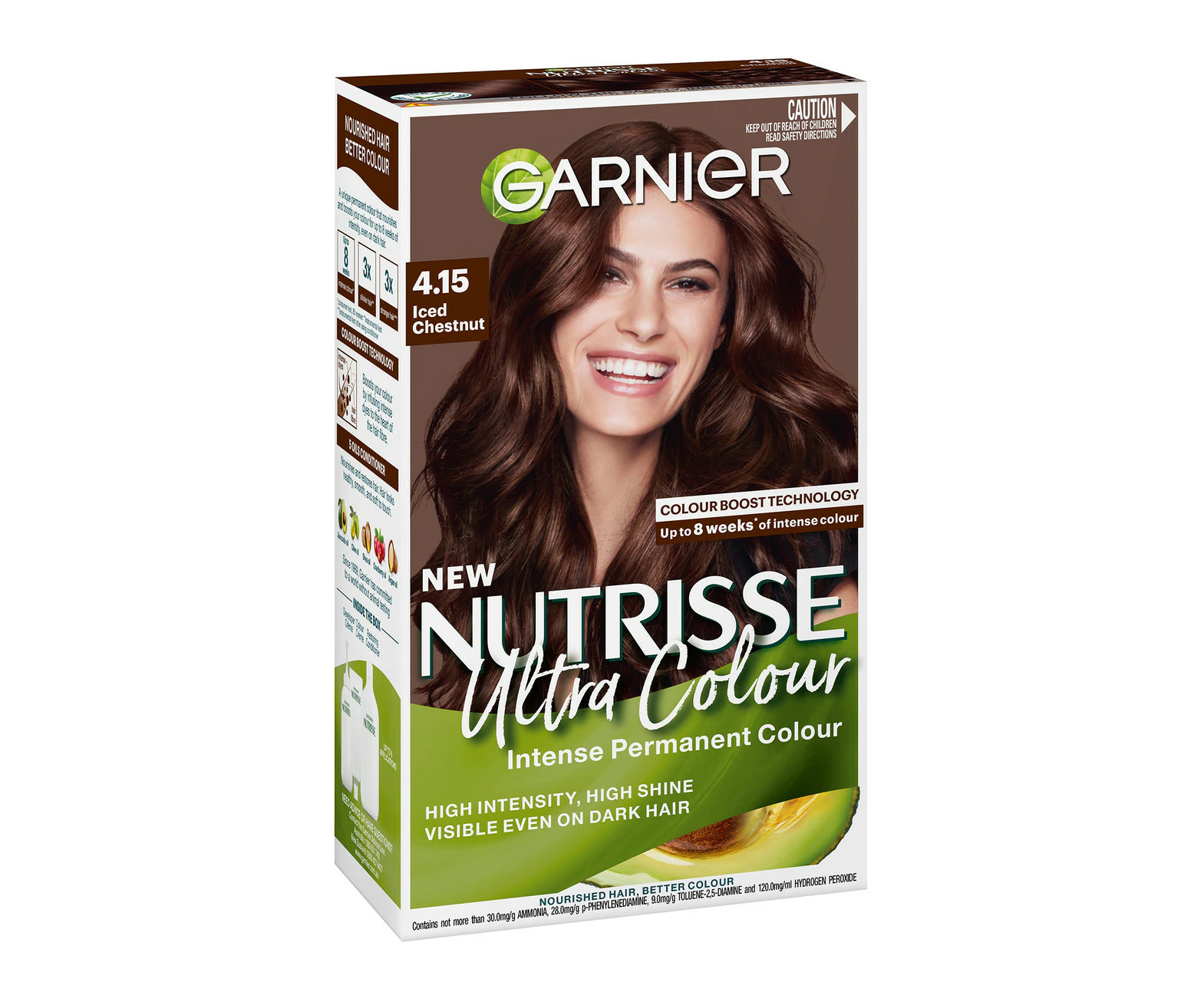 Garnier NutrisseUltra Colour Permanent Hair Colour - 4.15 Iced Chestnut