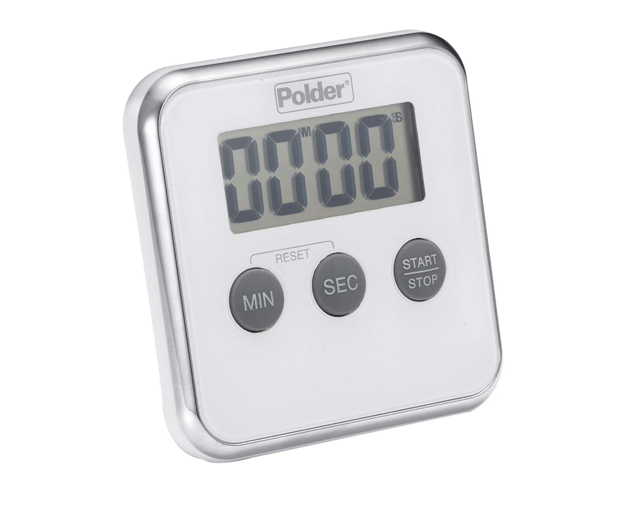 Polder LCD Display 100 Minute Magnet/Stand-Arm Digital Kitchen Timer 8cm WHT