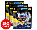 3 x 60pk Finish Powerball Ultimate All in 1 Dishwashing Caps Lemon