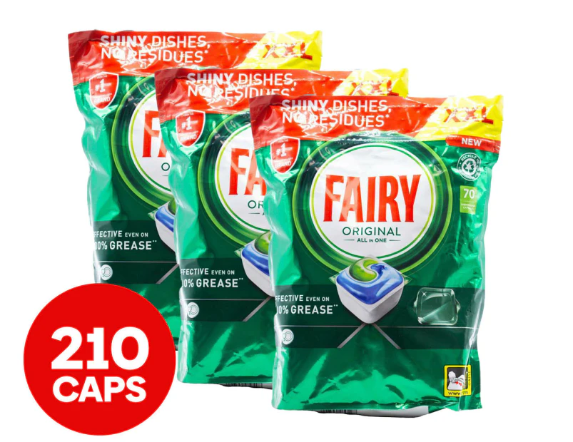 3 x 70pk Fairy All in One Dishwashing Capsules Original