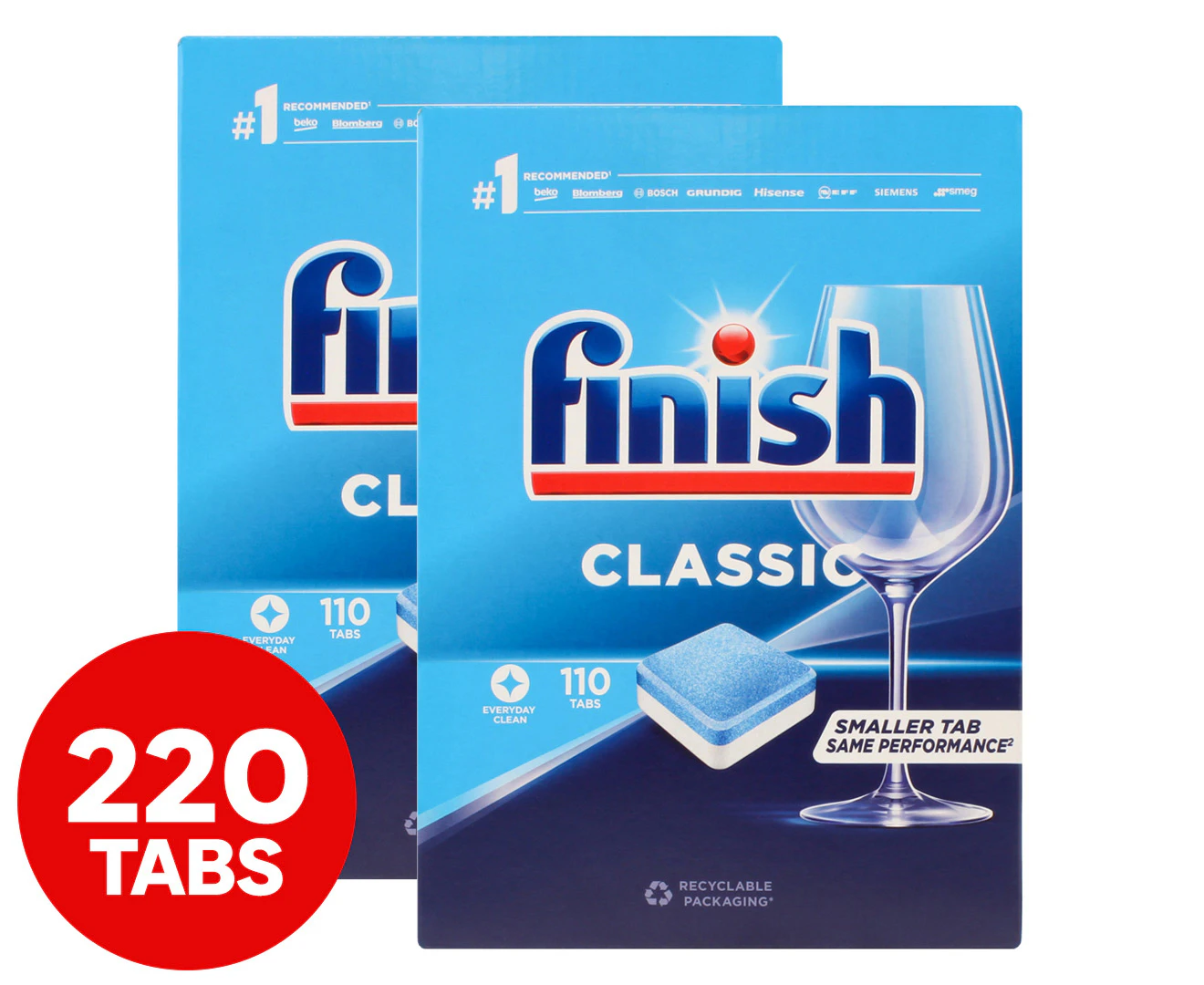 2 x 110pk Finish Classic Dishwashing Tablets