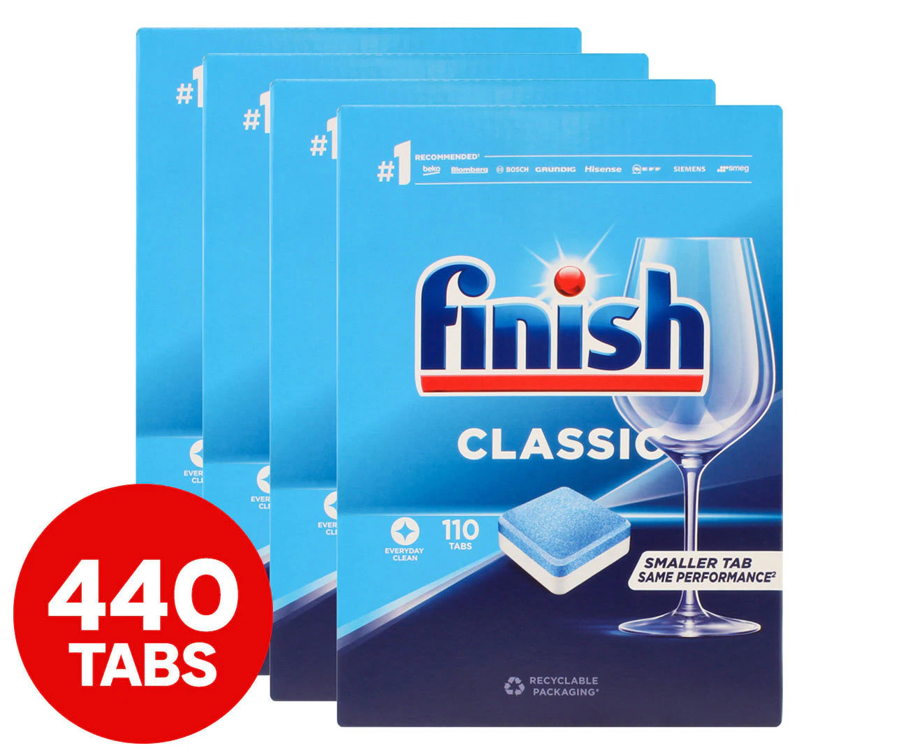 4 x 110pk Finish Classic Dishwashing Tablets