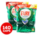 2 x 70pk Fairy All in One Dishwashing Capsules Original