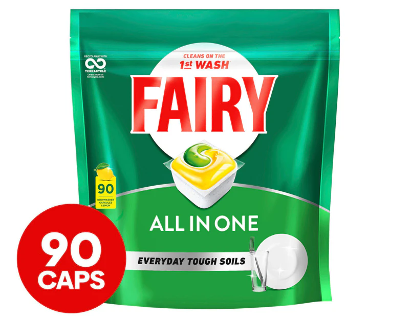 Fairy All in One Dishwashing Capsules Lemon 90pk